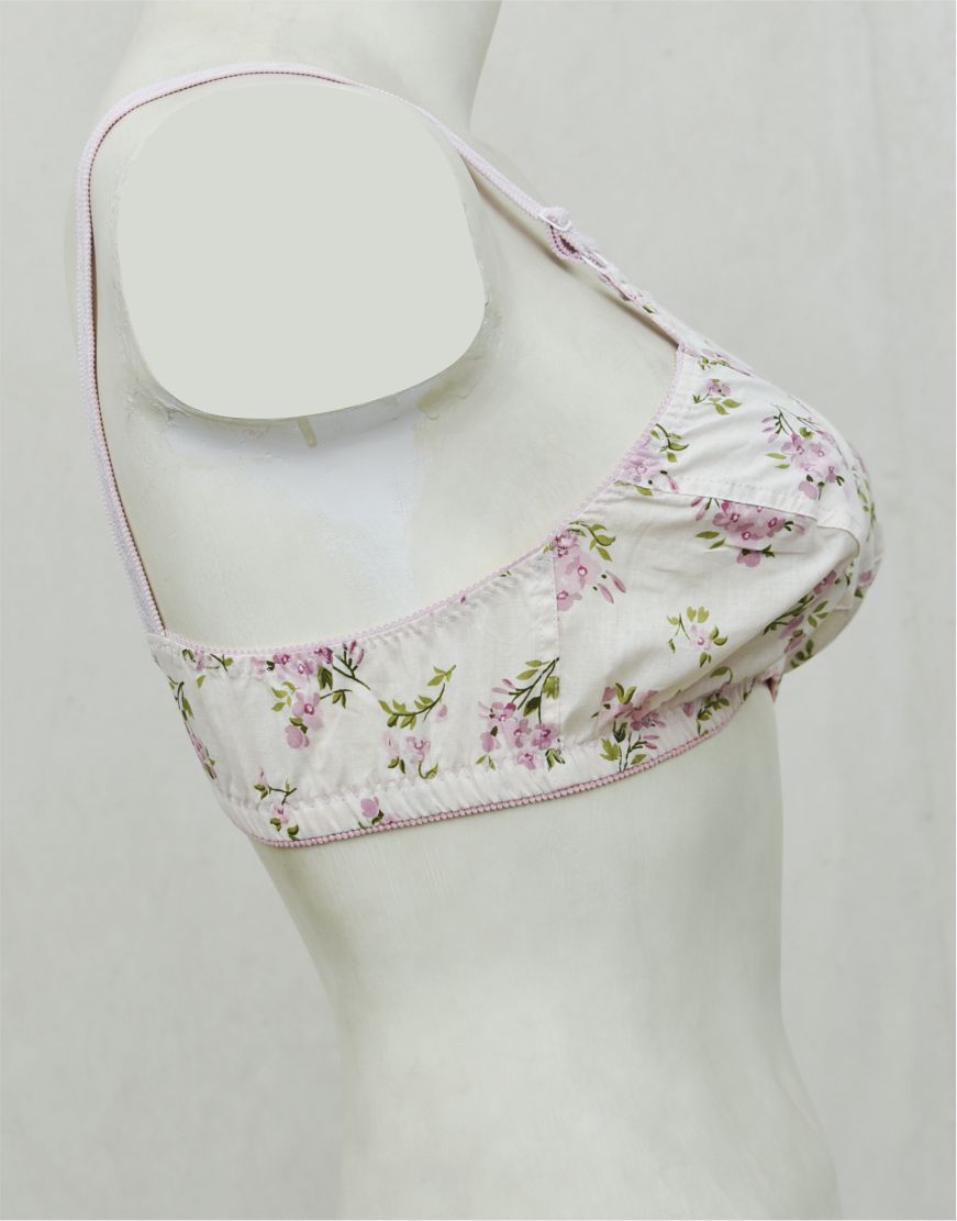 Pack of 3 Random Prints Cotton Woven Fabric Bras FN195 (Non-Padded, Non Wired)