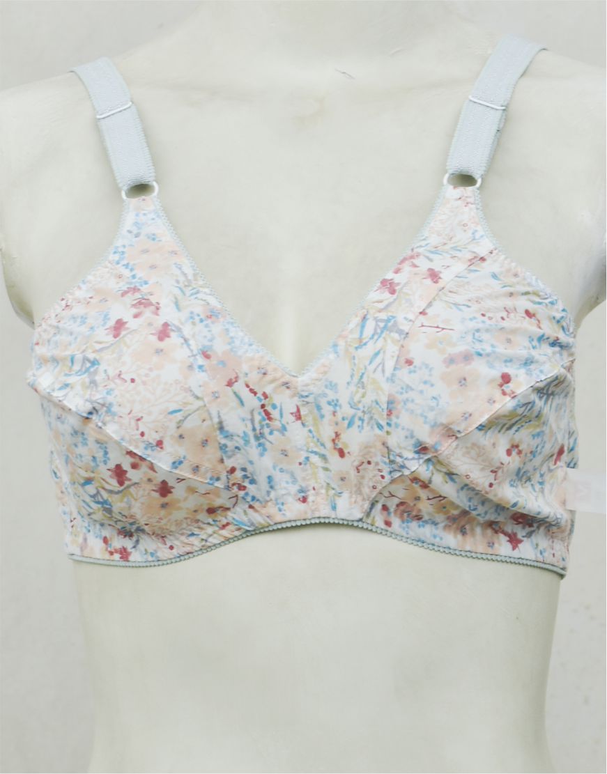 Pack of 3 Random Prints Cotton Woven Fabric Bras FN195 (Non-Padded, Non Wired)