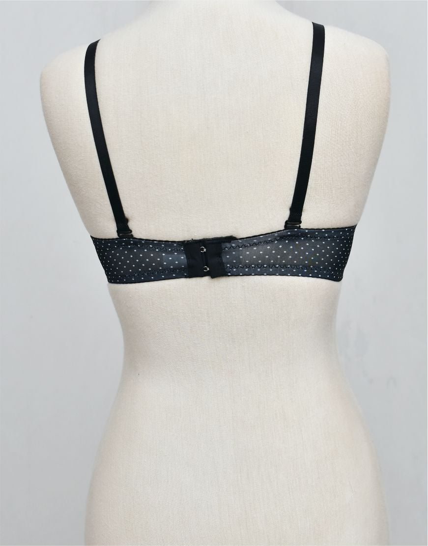 Dots Print Double Padded Bra  with Removable Straps