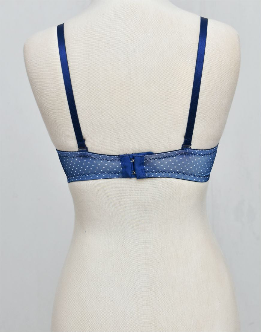 Dots Print Double Padded Bra  with Removable Straps