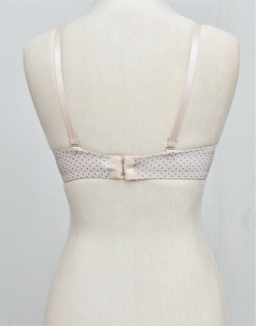 Dots Print Double Padded Bra  with Removable Straps