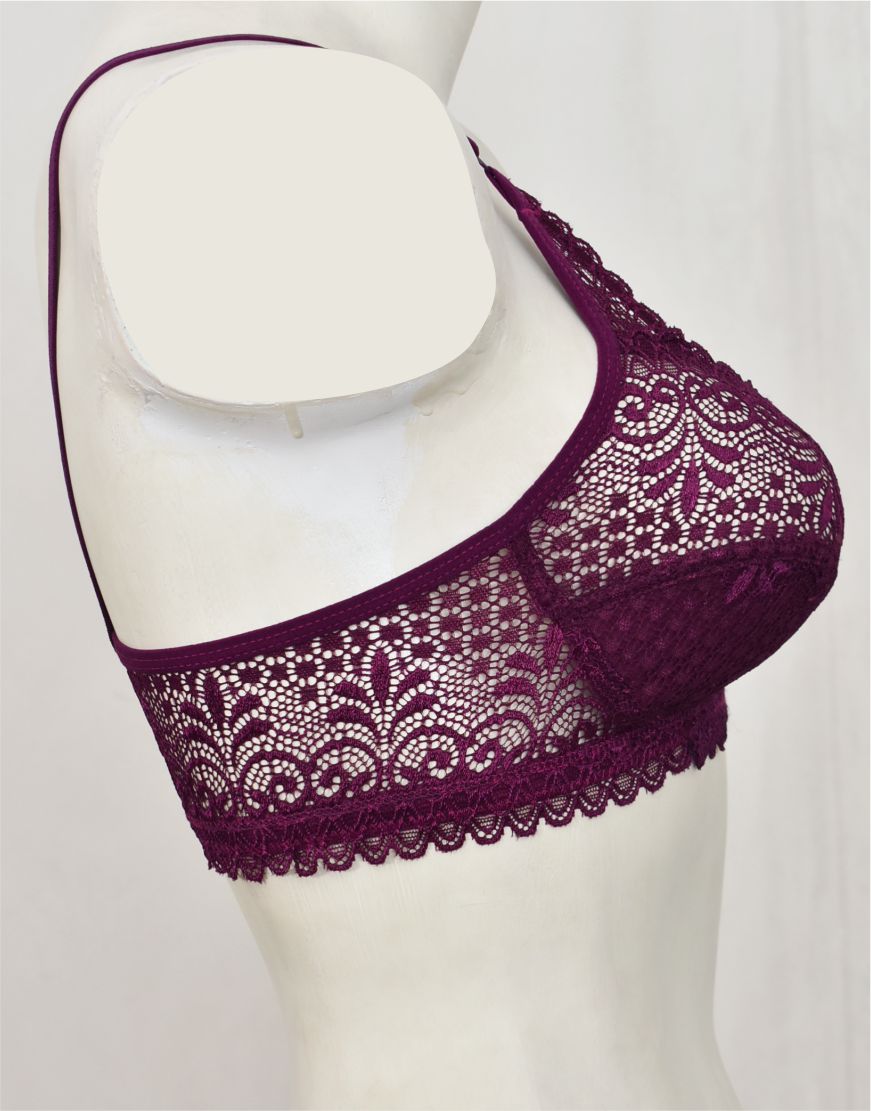Floral Lace Net Fancy Bra (FB82)