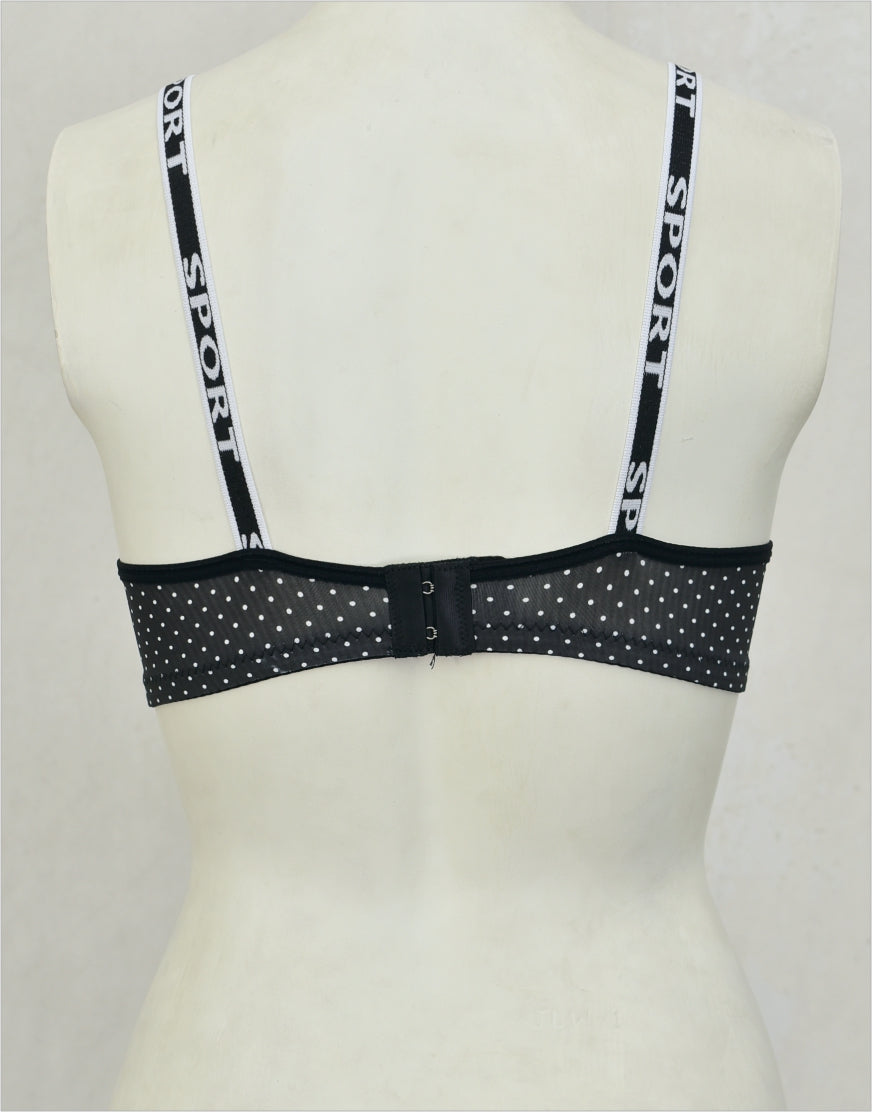 Dots Print Seamless Padded Bra