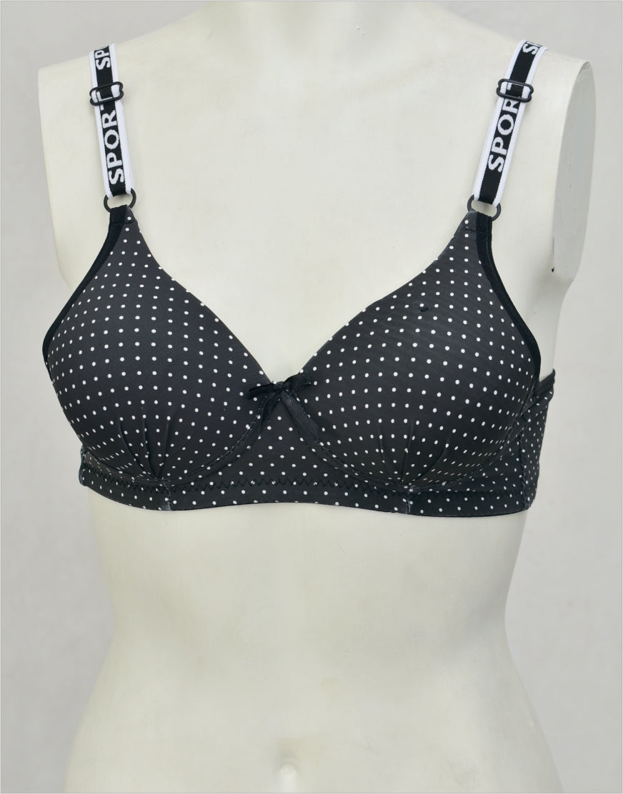 Dots Print Seamless Padded Bra