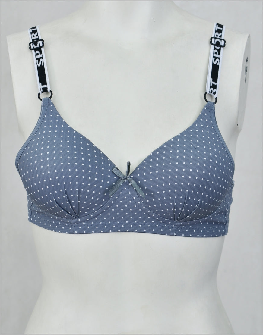 Dots Print Seamless Padded Bra