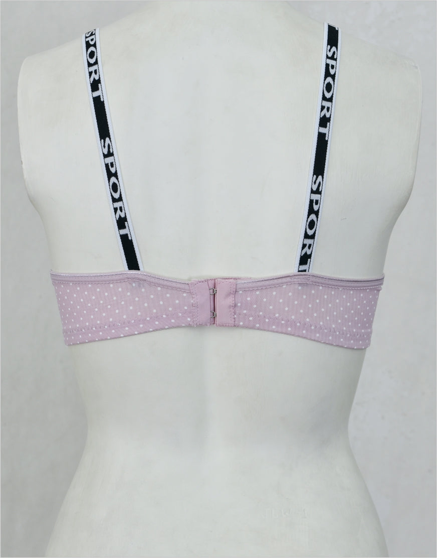 Dots Print Seamless Padded Bra