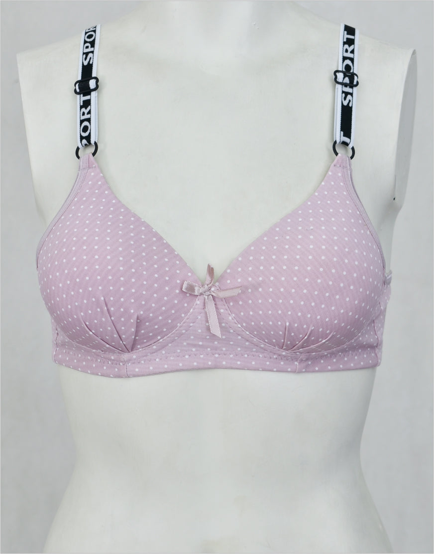 Dots Print Seamless Padded Bra