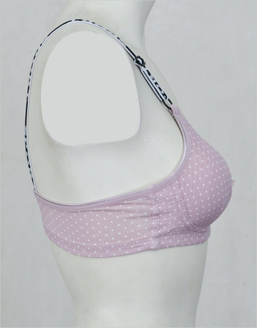 Dots Print Seamless Padded Bra
