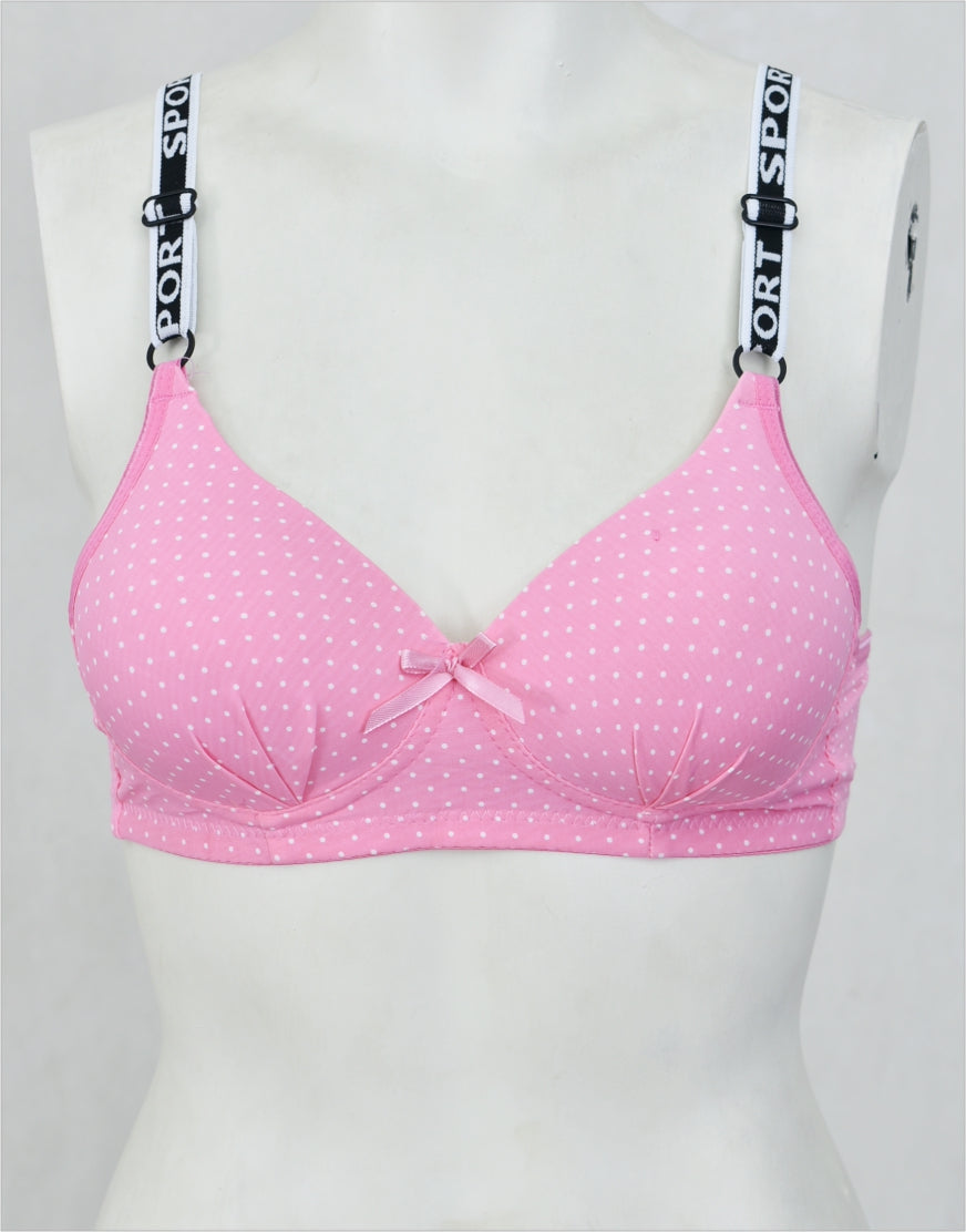 Dots Print Seamless Padded Bra