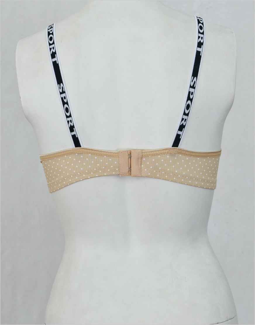 Dots Print Seamless Padded Bra