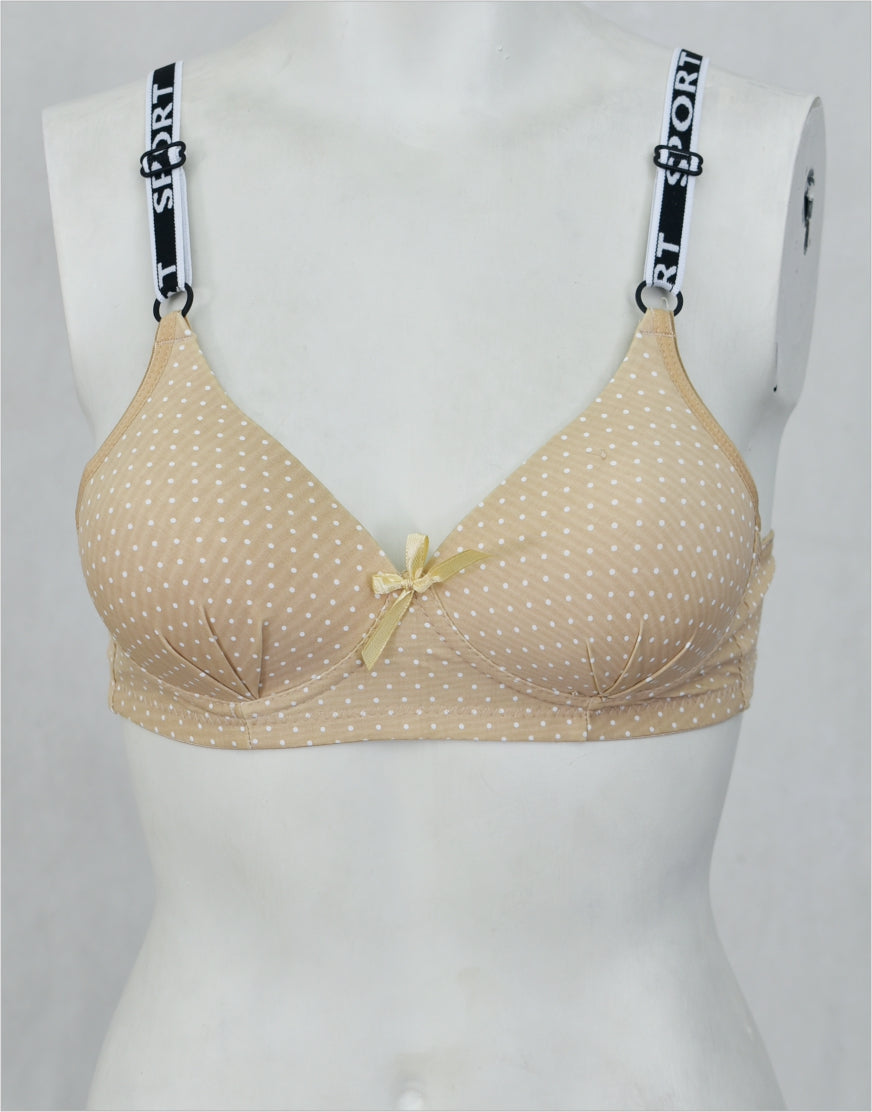 Dots Print Seamless Padded Bra