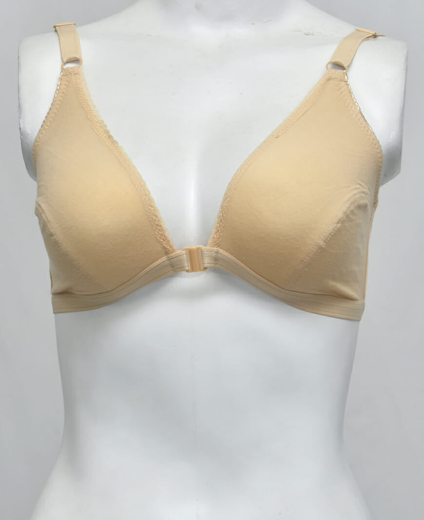 Dual Opening Cotton Woven Fabric Bra