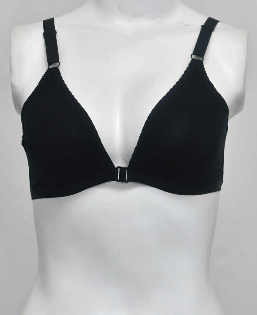 Dual Opening Cotton Woven Fabric Bra