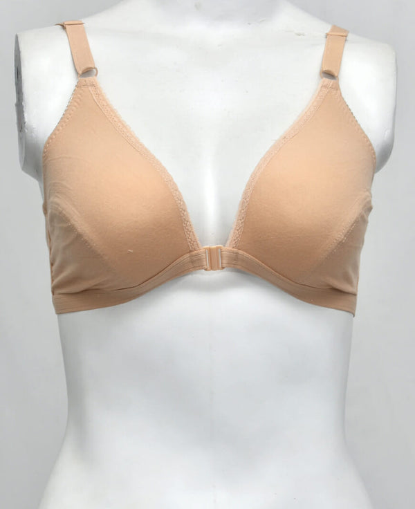Dual Opening Cotton Woven Fabric Bra