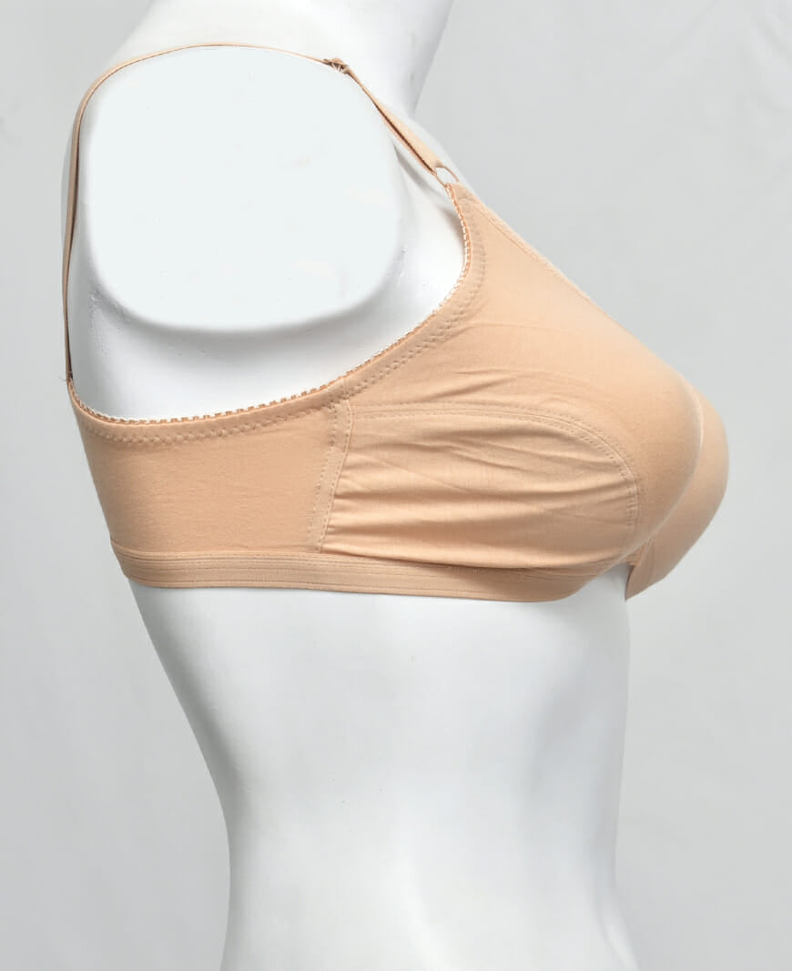 Dual Opening Cotton Woven Fabric Bra
