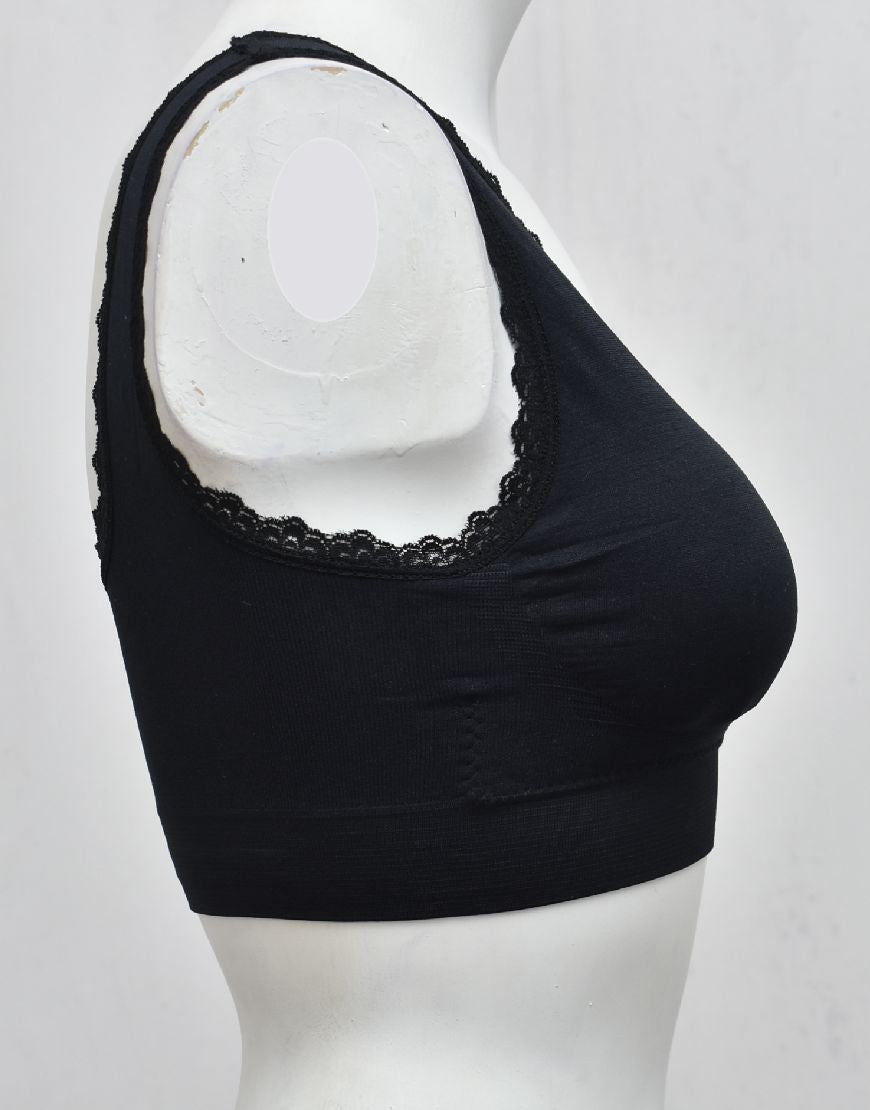 Fancy Lace Stretchable Blouse Bra with Removable Pads