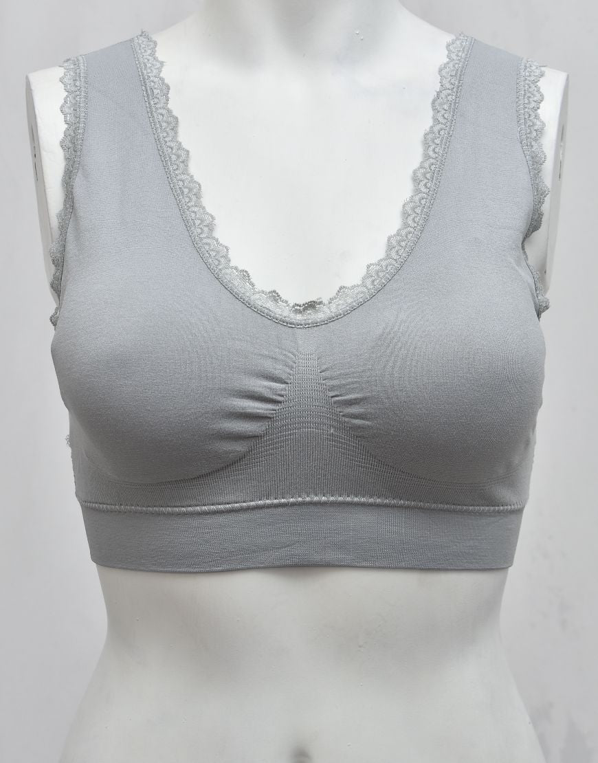 Fancy Lace Stretchable Blouse Bra with Removable Pads