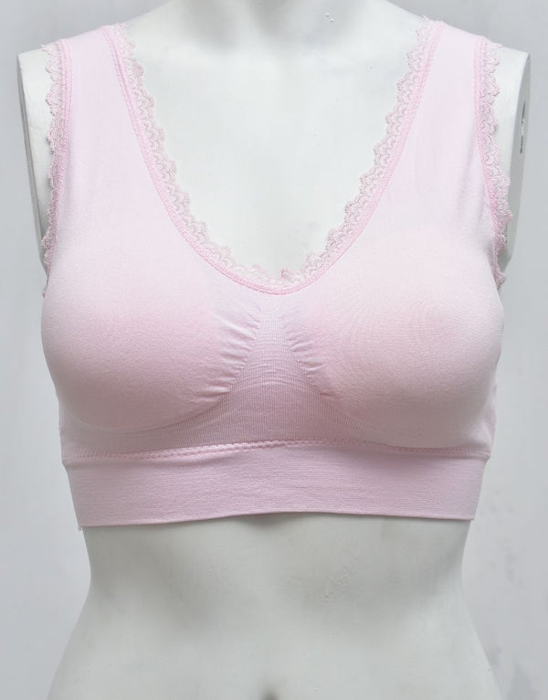 Fancy Lace Stretchable Blouse Bra with Removable Pads