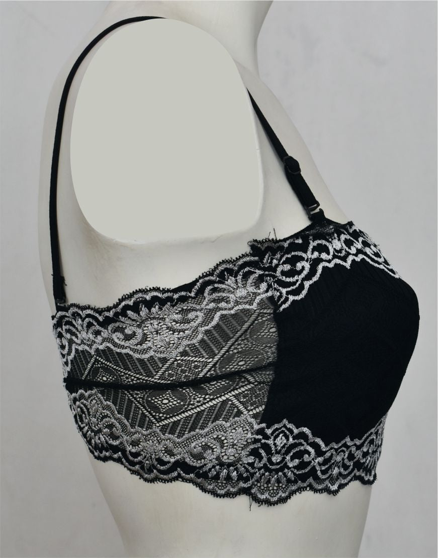 Tube Top Bra with Removable Straps and Pads