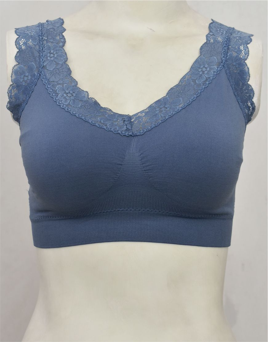 Fancy Lace Stretchable Blouse Bra with Removable Pads