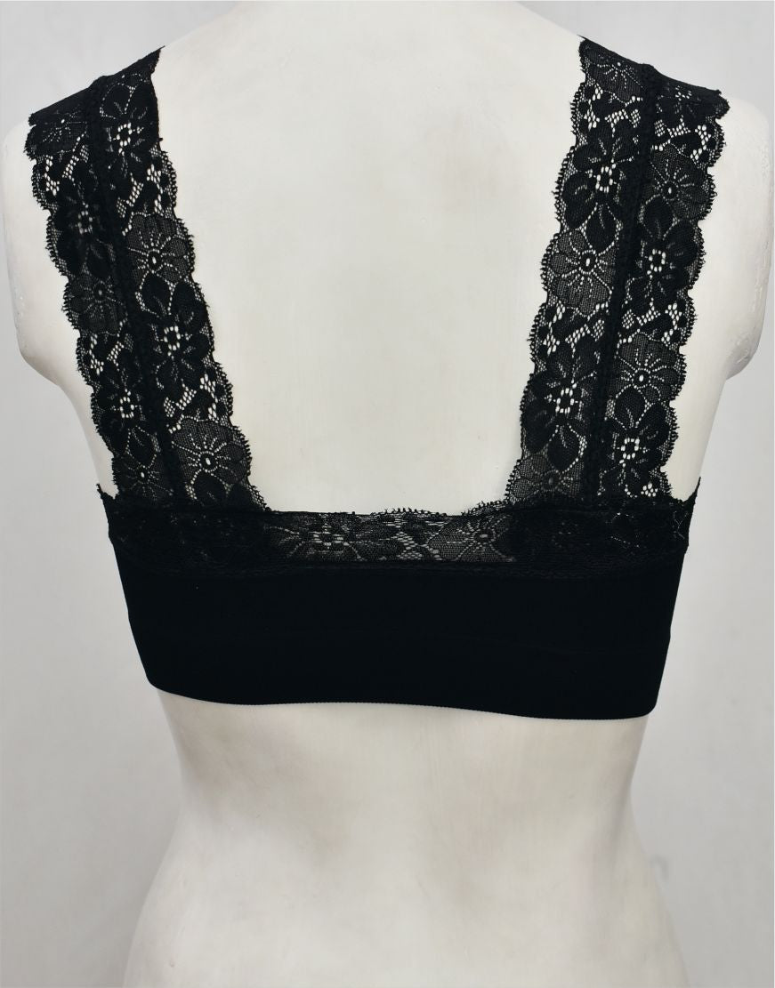 Fancy Lace Stretchable Blouse Bra with Removable Pads
