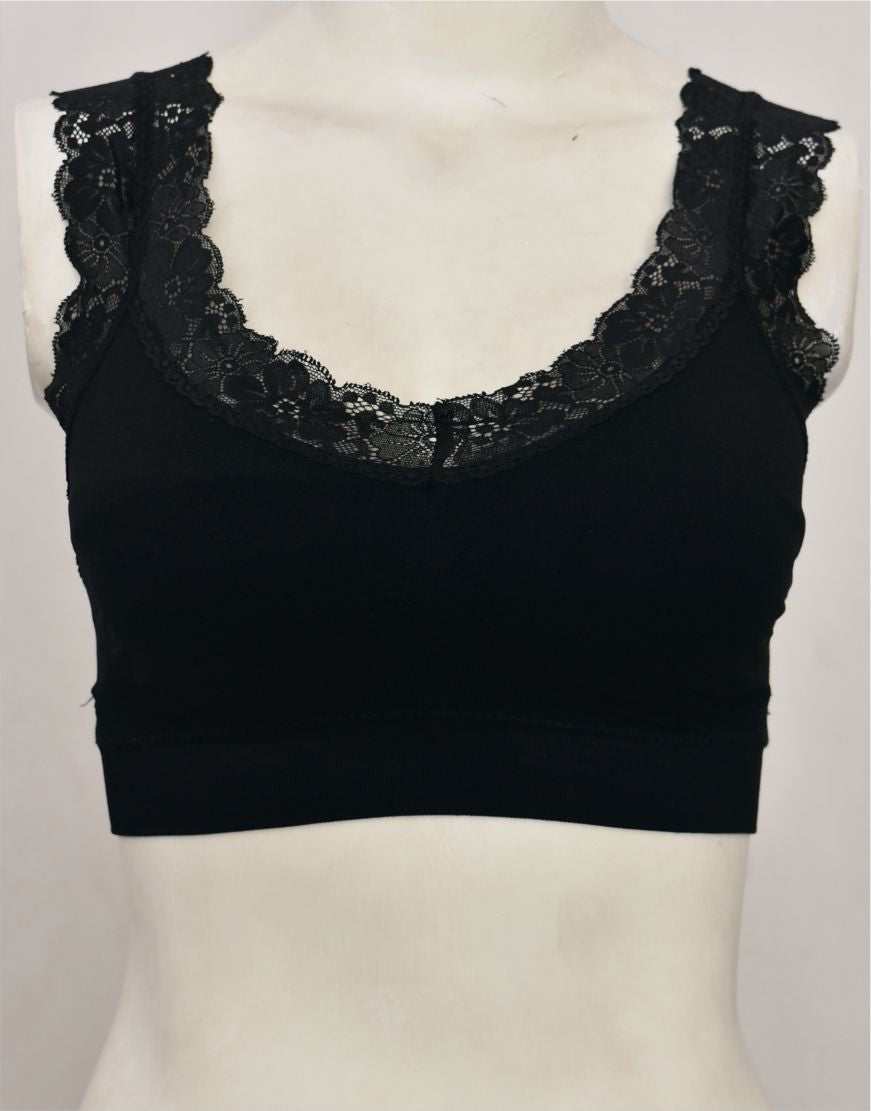 Fancy Lace Stretchable Blouse Bra with Removable Pads