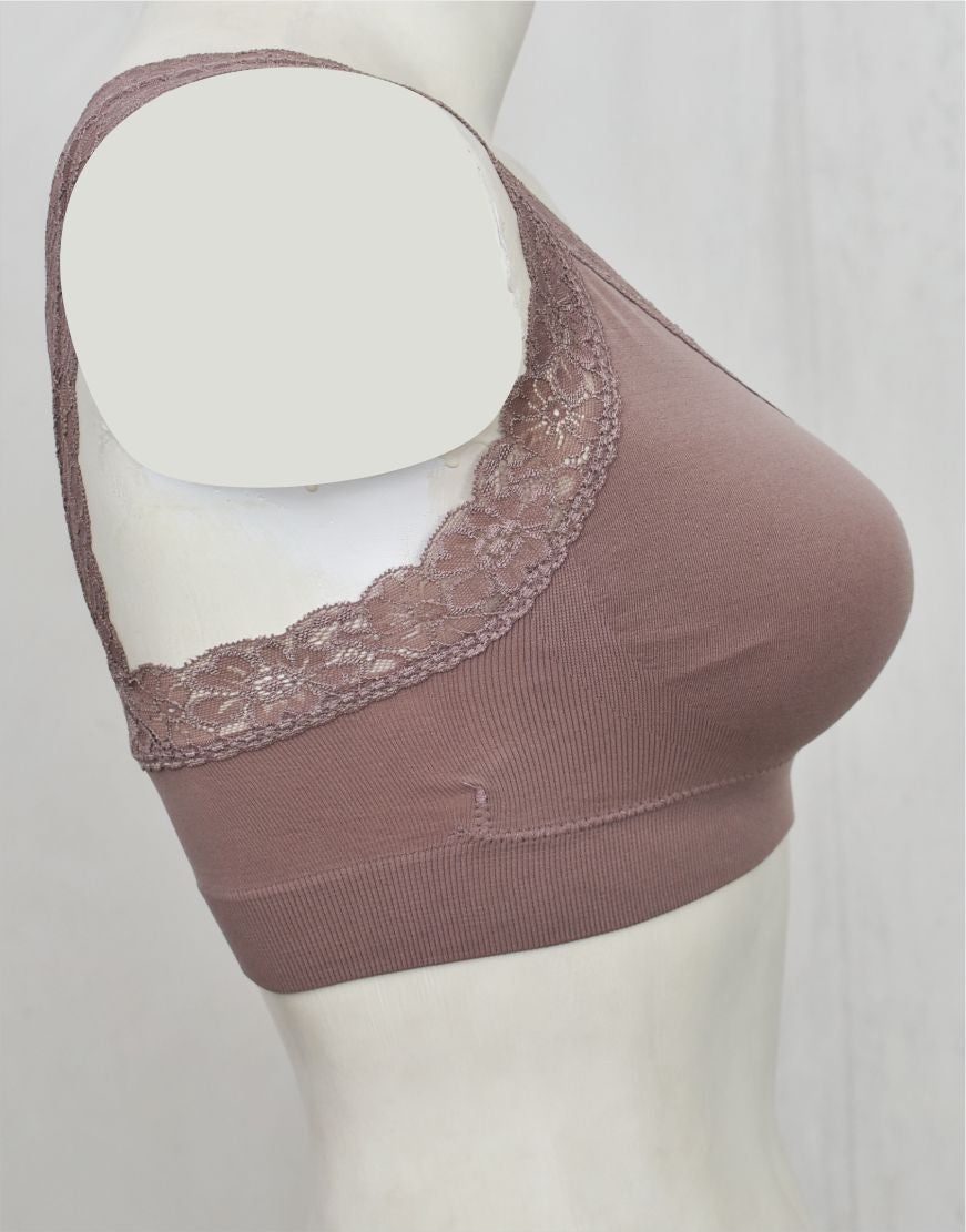 Fancy Lace Stretchable Blouse Bra with Removable Pads