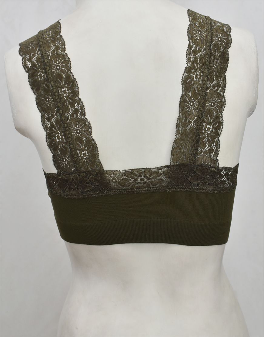 Fancy Lace Stretchable Blouse Bra with Removable Pads