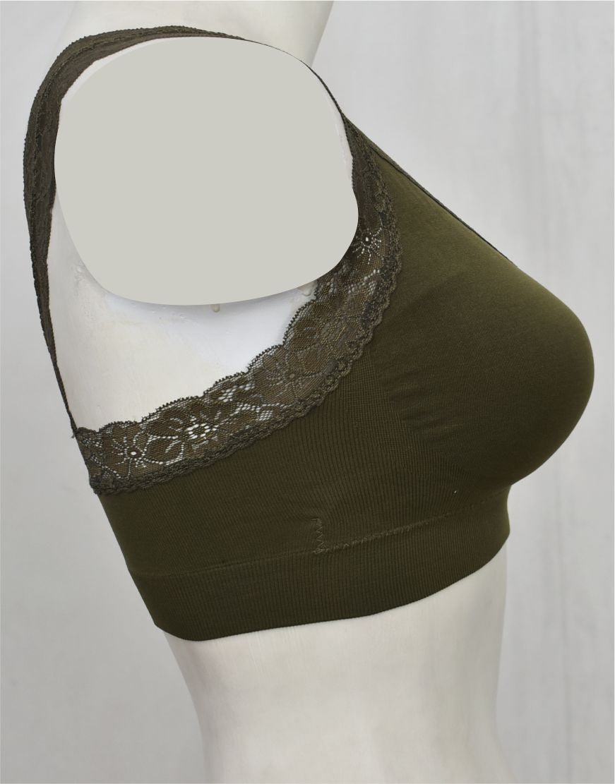 Fancy Lace Stretchable Blouse Bra with Removable Pads