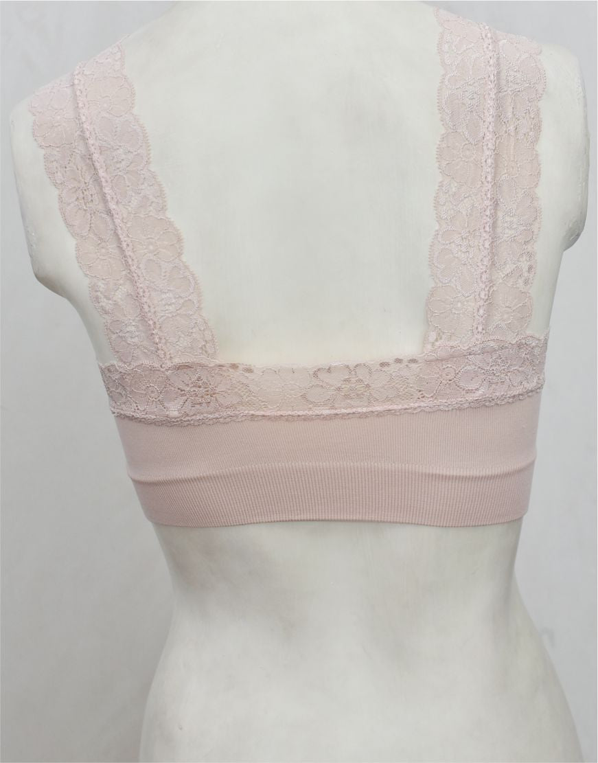 Fancy Lace Stretchable Blouse Bra with Removable Pads