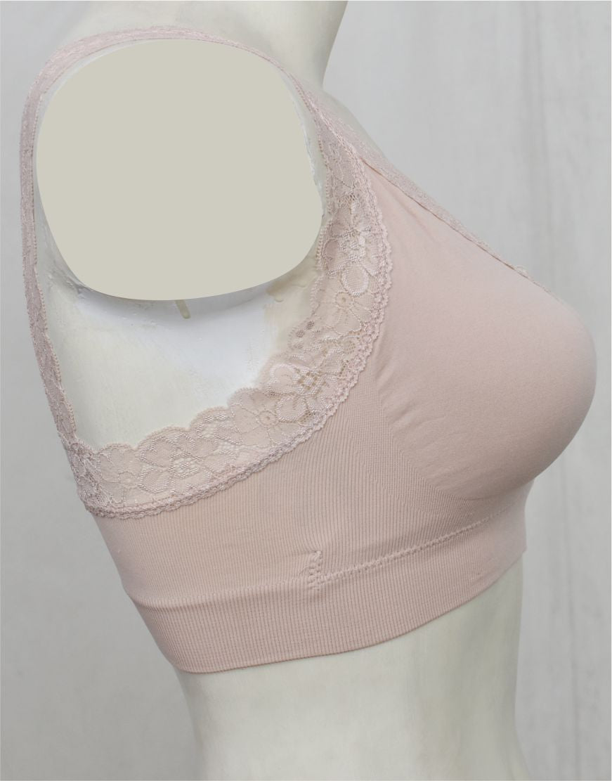 Fancy Lace Stretchable Blouse Bra with Removable Pads