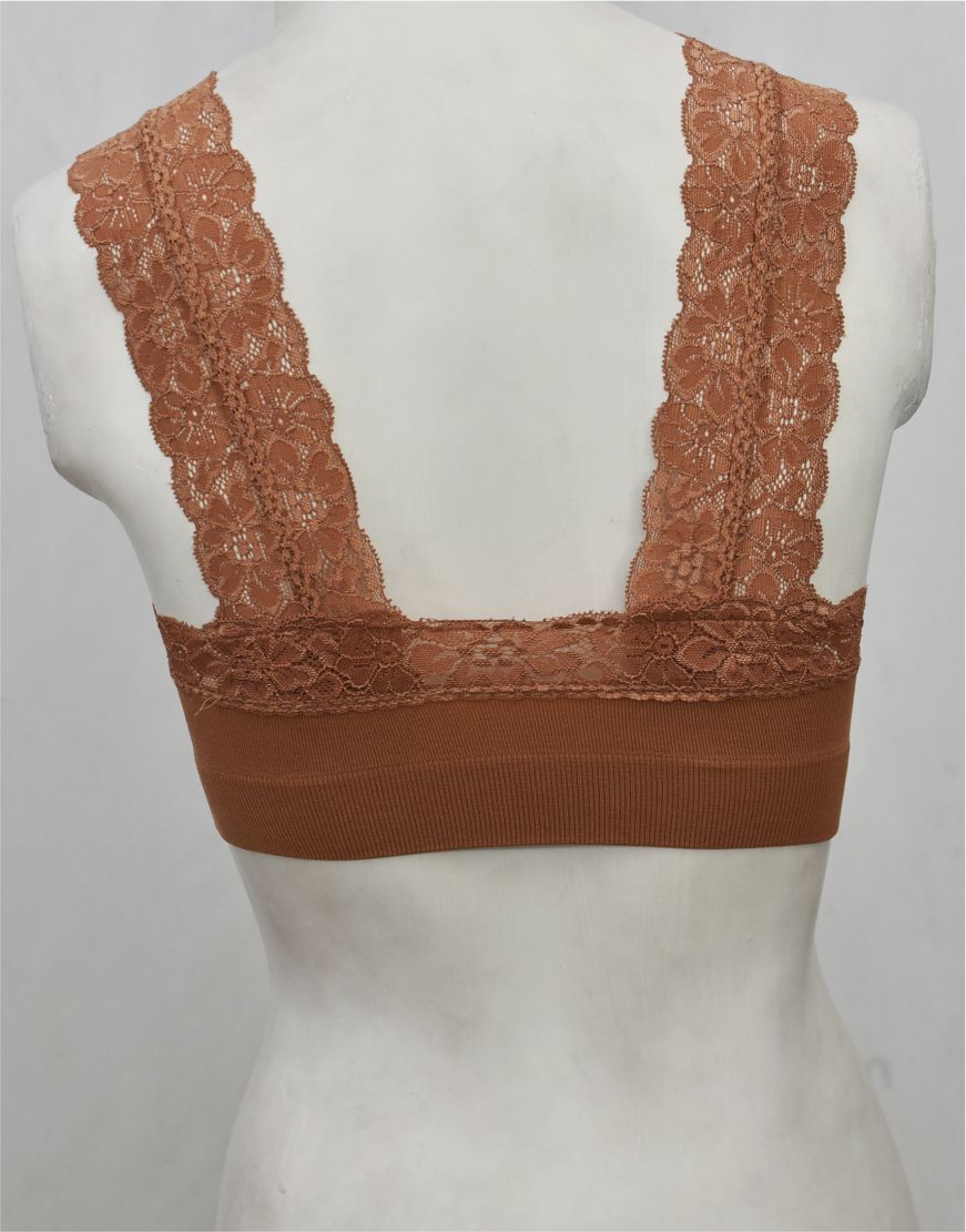 Fancy Lace Stretchable Blouse Bra with Removable Pads