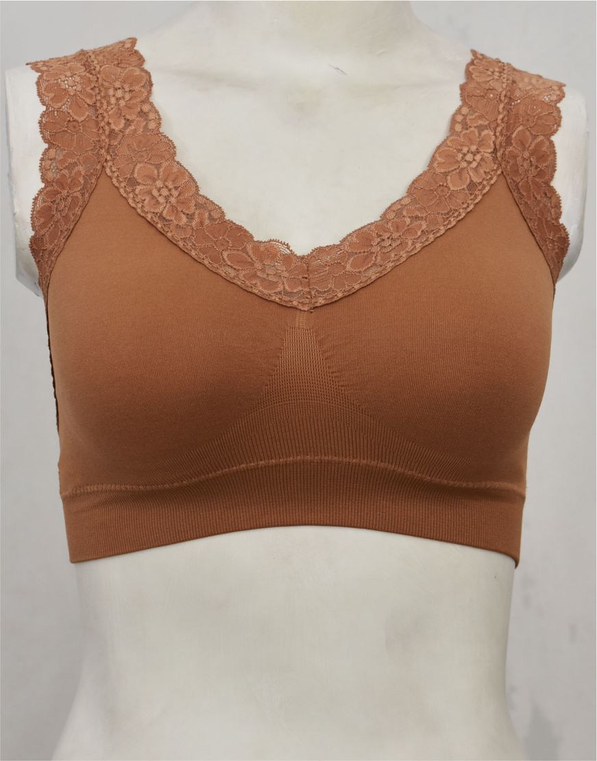 Fancy Lace Stretchable Blouse Bra with Removable Pads