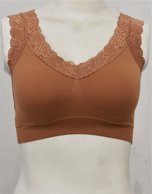 Fancy Lace Stretchable Blouse Bra with Removable Pads