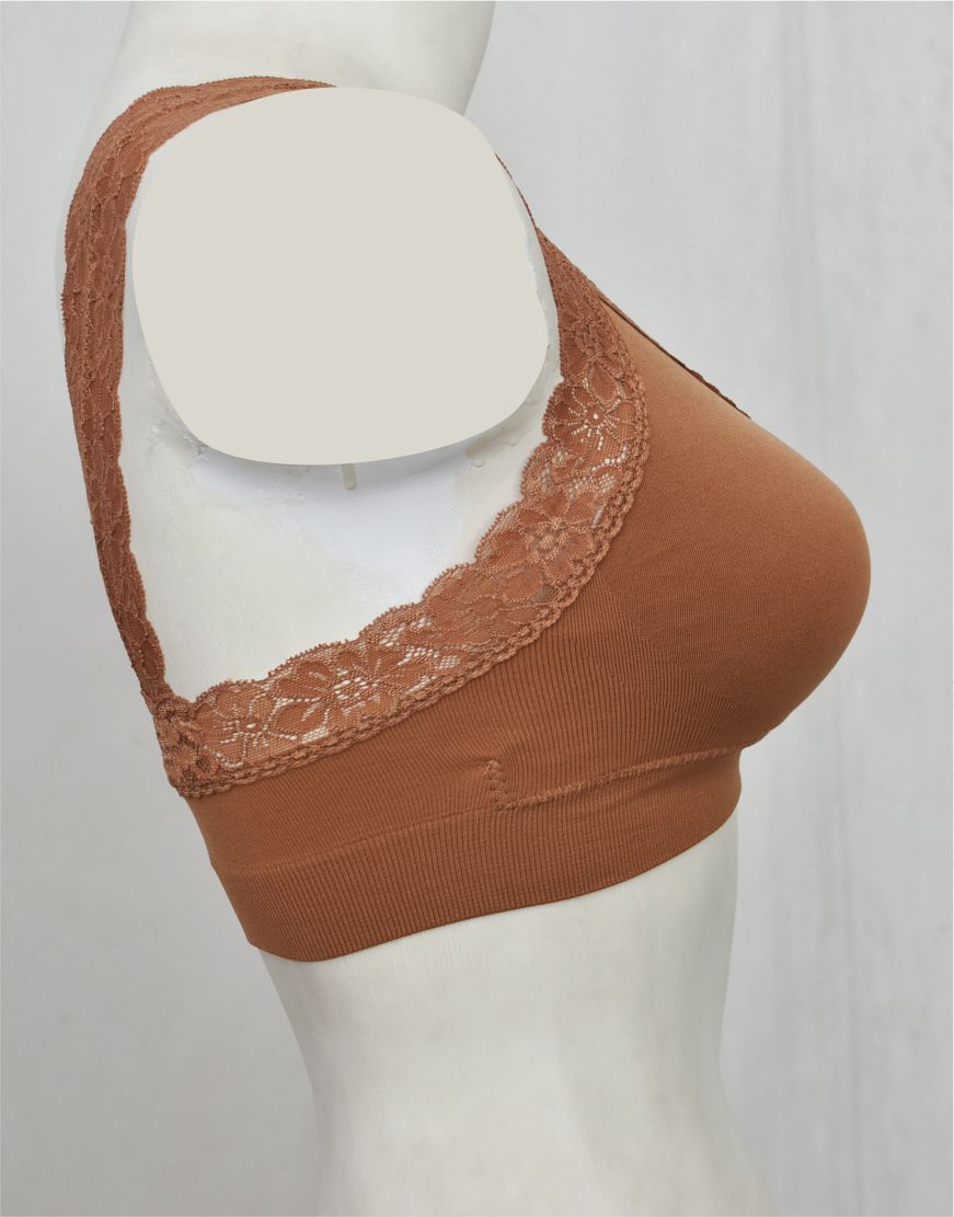 Fancy Lace Stretchable Blouse Bra with Removable Pads