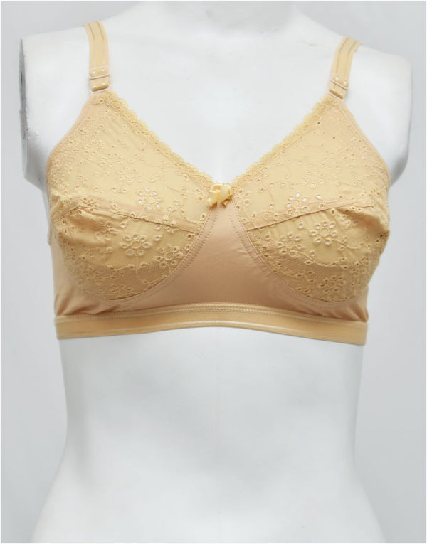 Premium Quality Cotton Woven Embroidered Stiff-CK C-Cup Bra