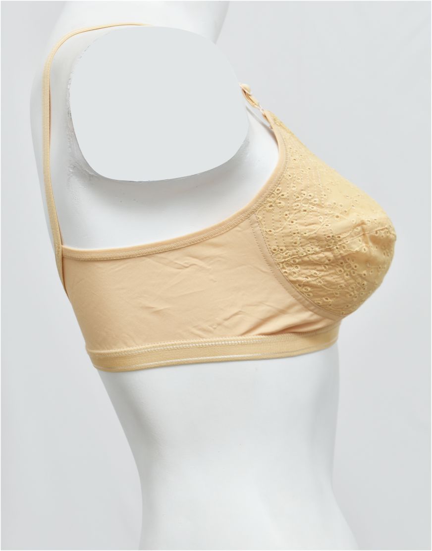 Premium Quality Cotton Woven Embroidered Stiff-CK C-Cup Bra
