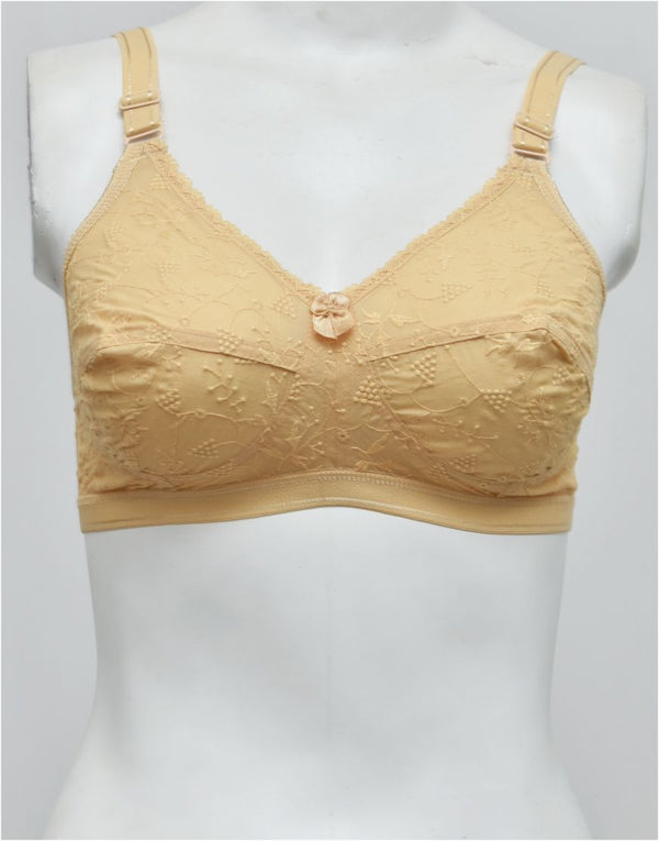 Premium Quality Summer Cotton Woven Embroidered Luxus C-Cup Bra