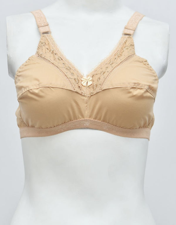 Embroidered Cotton Woven Fabric Bra - SC-4