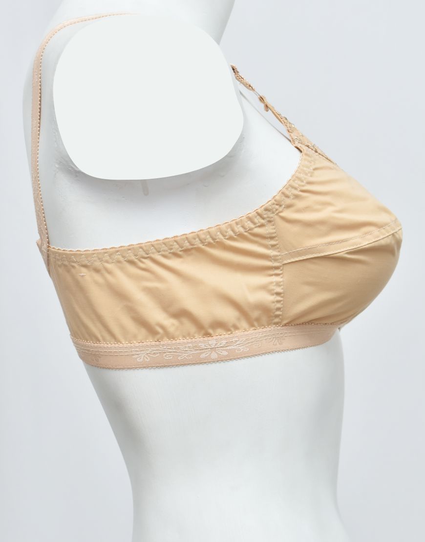 Embroidered Cotton Woven Fabric Bra - SC-4