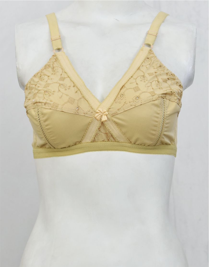 Cotton Woven Fabric Air Strip Crossover Bra - SC-AA