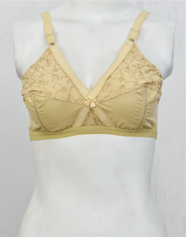 Cotton Woven Fabric Air Strip Crossover Bra - SC-AA