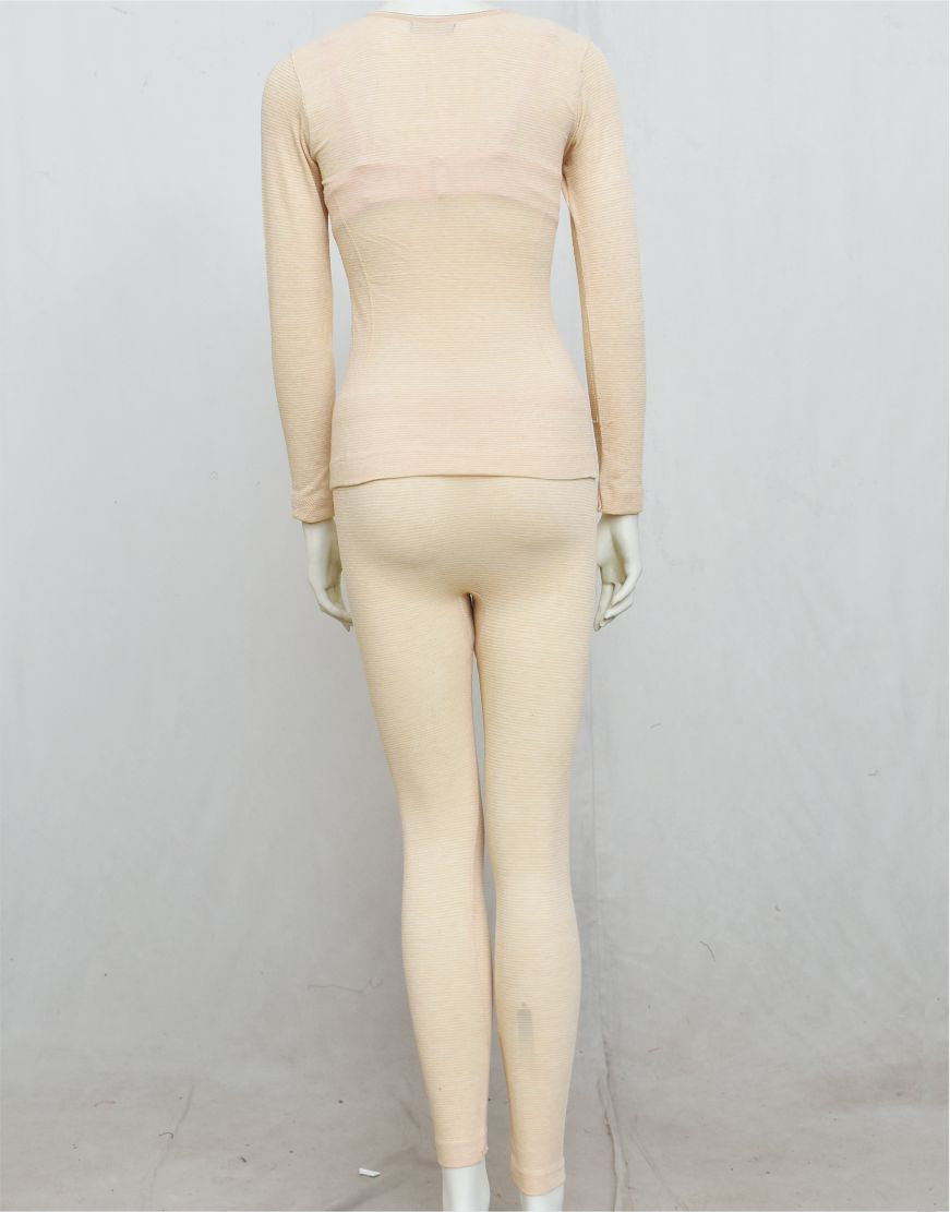 Women's Premium Full Body Warmer Thermal Suite Skintight Stretchable Innerwear Winter Warm Long Johns - Skin