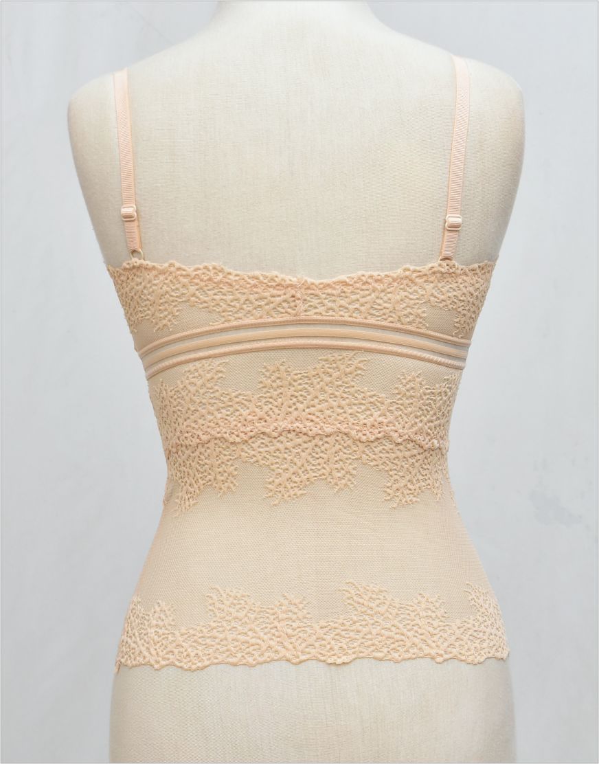 Body Hugging Stylish Net Camisole with Removable Pads & Strap Adjusters