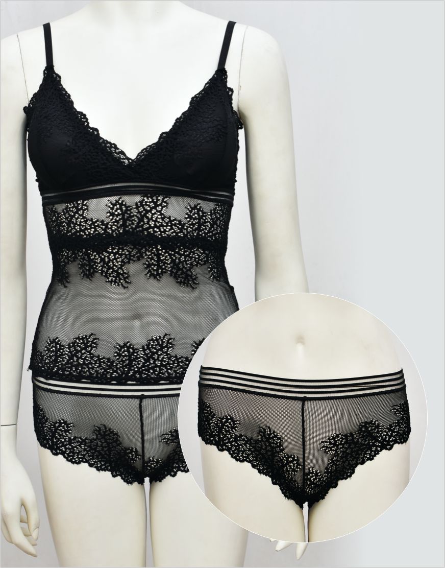 Stylish Body Hugging See-through Net Cami Set