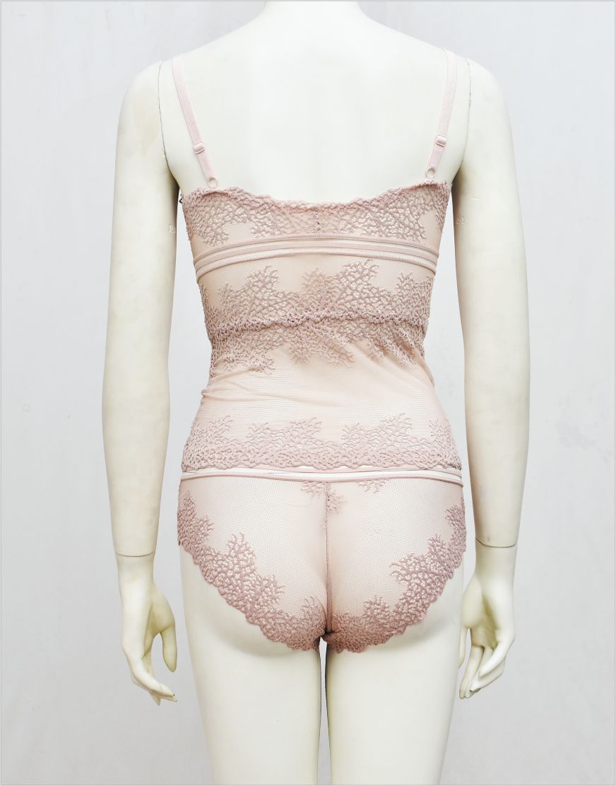 Stylish Body Hugging See-through Net Cami Set