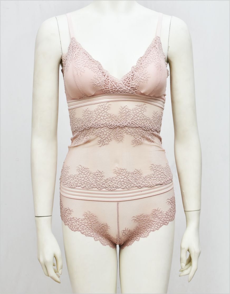 Stylish Body Hugging See-through Net Cami Set