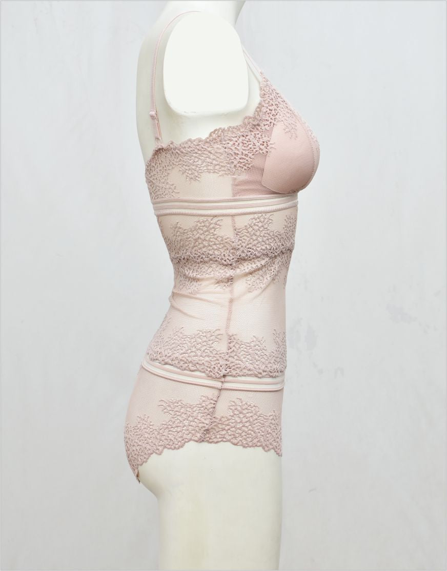 Stylish Body Hugging See-through Net Cami Set