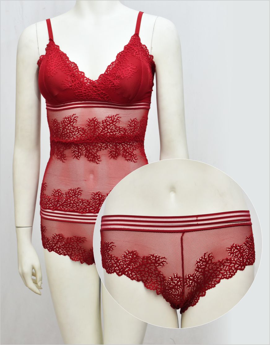Stylish Body Hugging See-through Net Cami Set