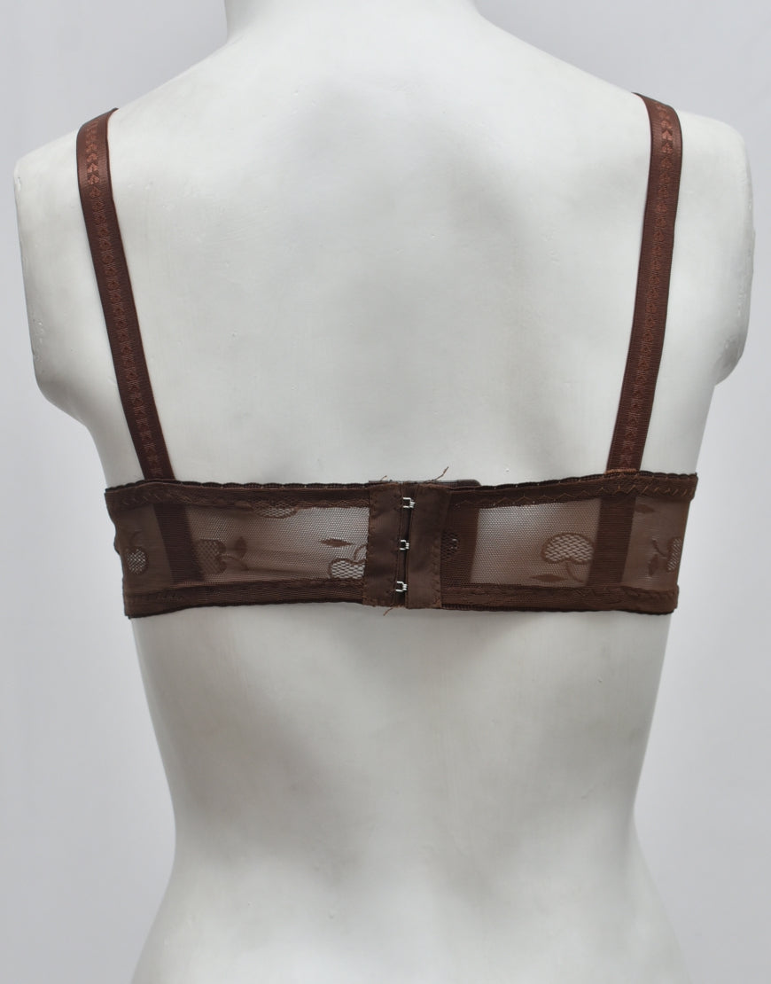 Self Print Soft Net See-through Bra